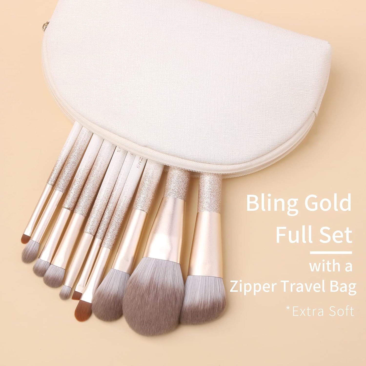 ENZO KEN Natural Hair Makeup Brush Set Professional